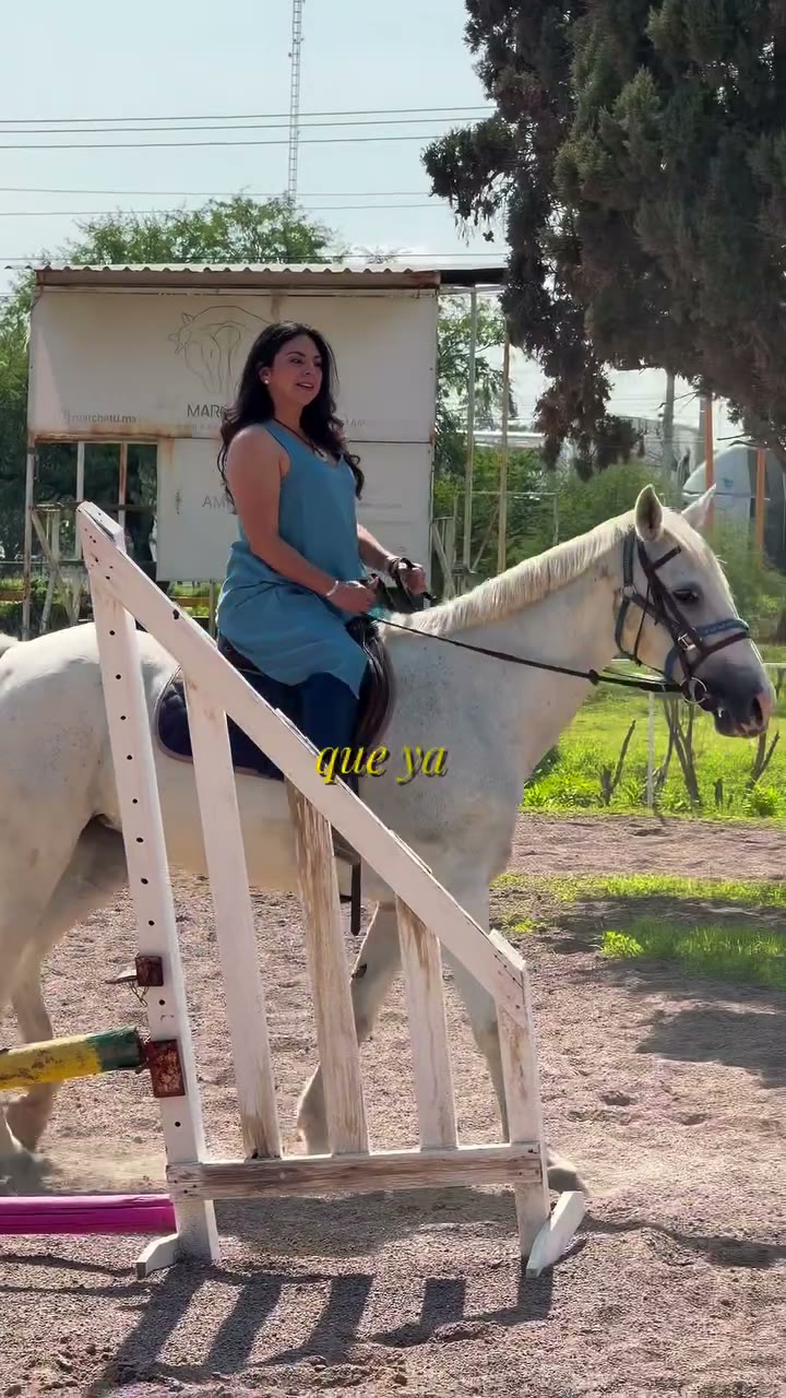 Jinete sobre un caballo blanco en la arena de Hípico San Marcos